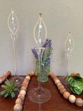 Vintage Teardrop Glass Oil Wick Candles